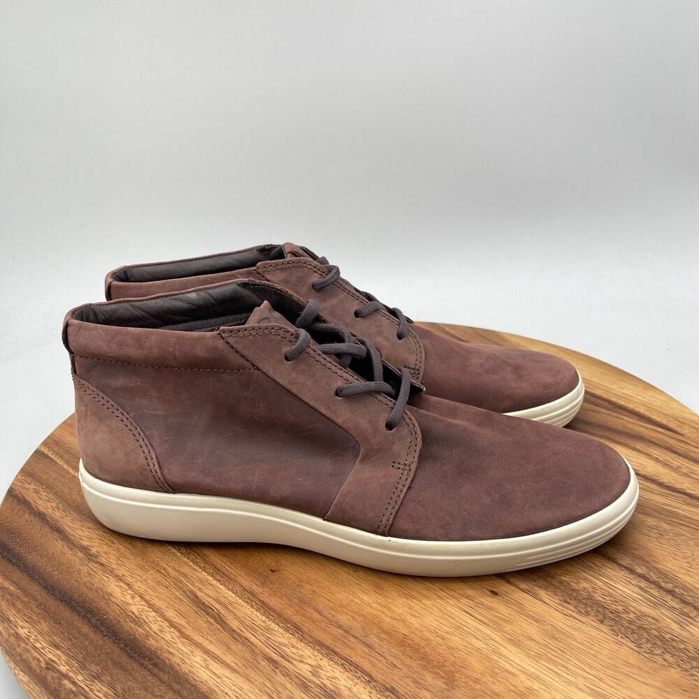 Ecco Soft 7 Chukka Boots Mens Size 10 Brown Leather Casual Comfort Walking Shoes